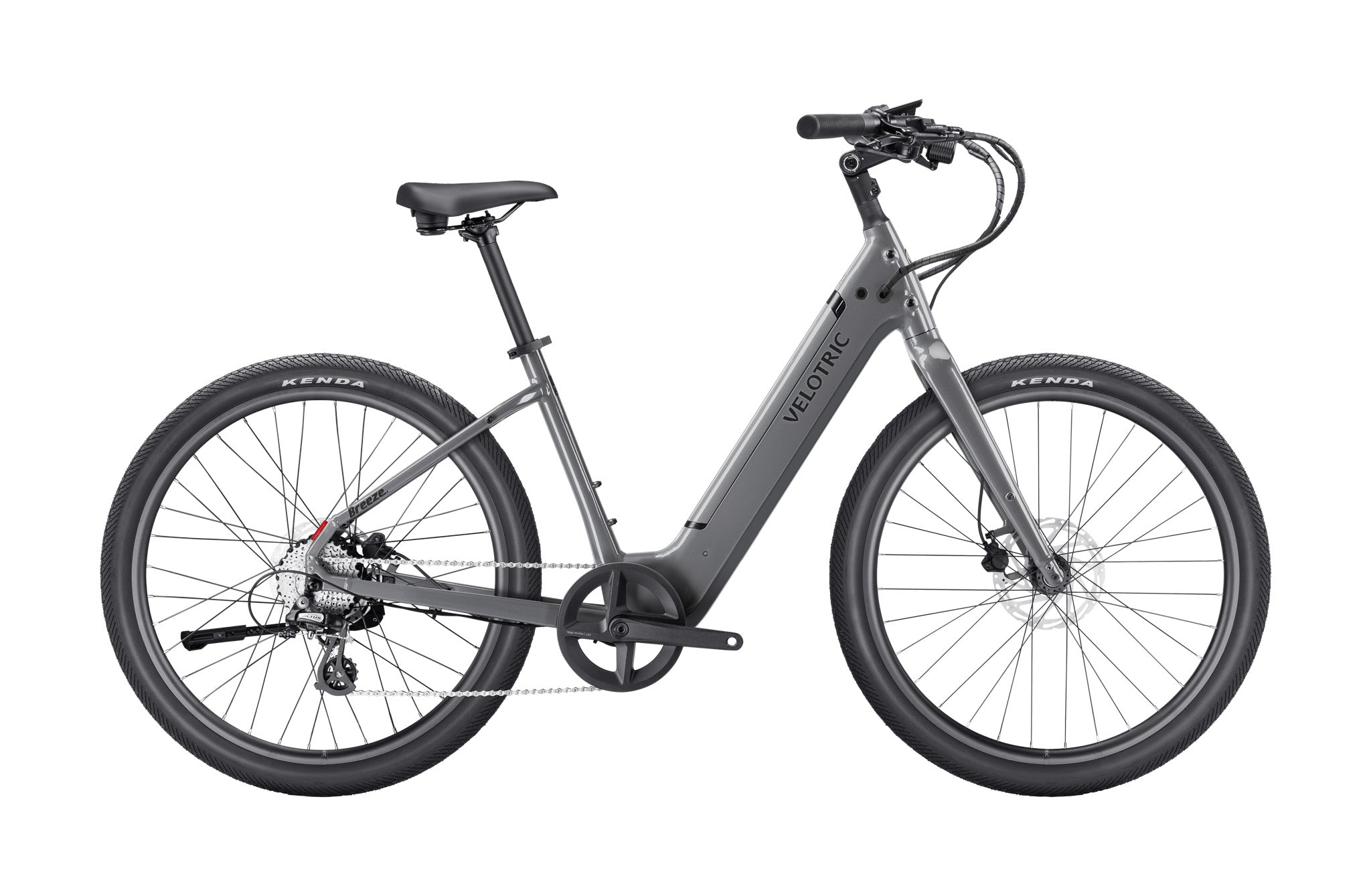 grey electric bicycle Velotric Breeze 1 Cruiser Ebike, Regular / Ocean Mist