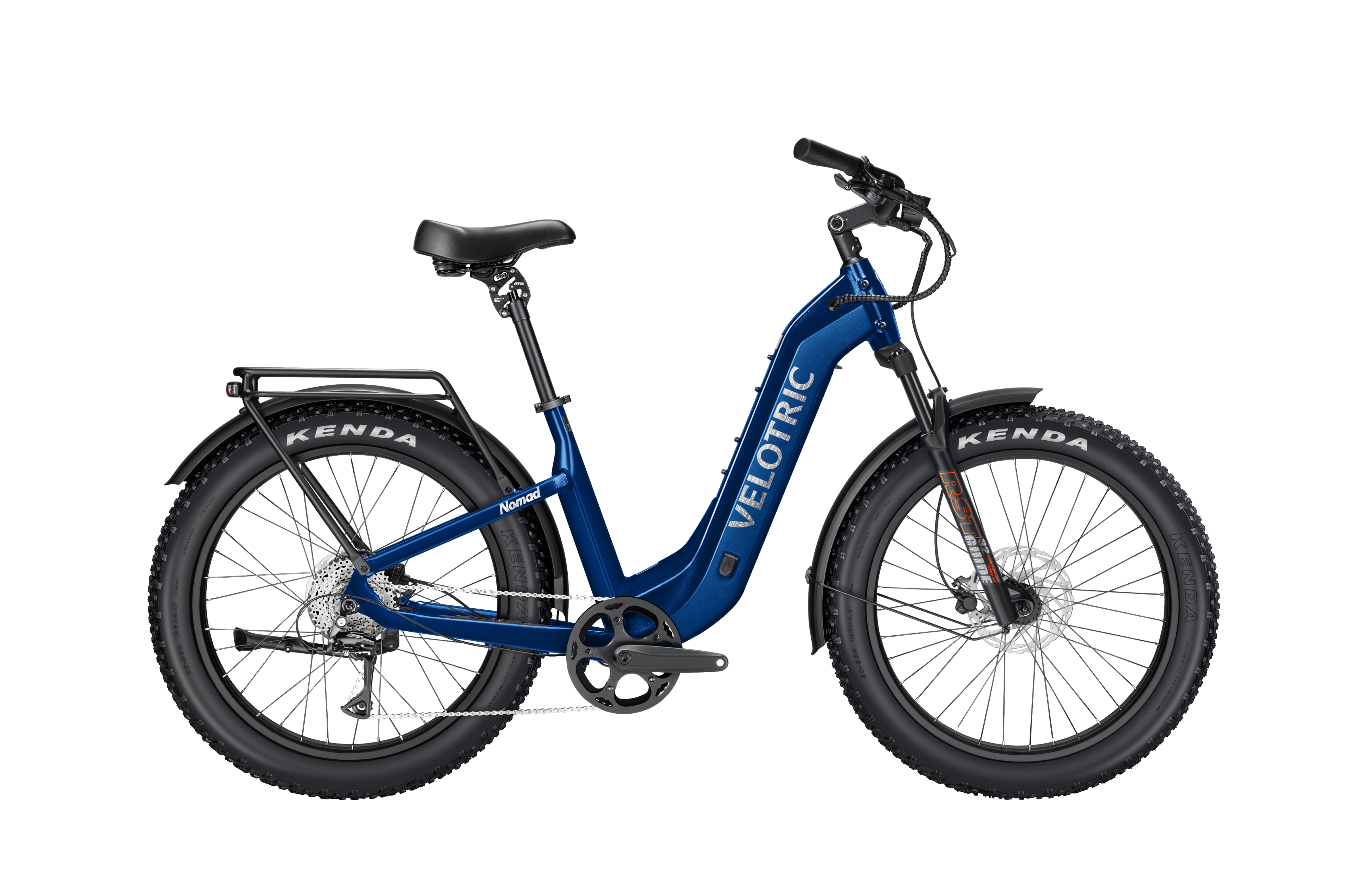 trekking e-bike viator 2.0 Velotric Nomad 2 Fat Tire Ebike, High-Step / Regular / Midnight Blue